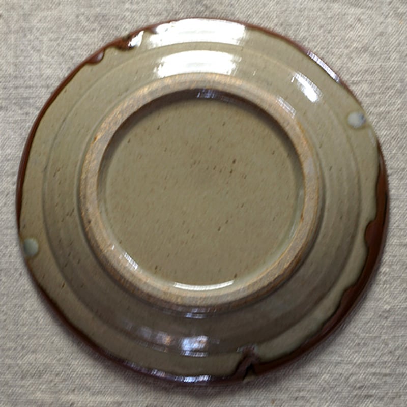 和食器 益子焼 大皿 18cm 柿釉 十字紋 | うつわの店 クラフトなかつか