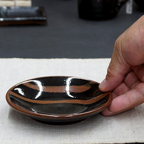 和食器 益子焼 小皿 12cm 柿釉 三流し | うつわの店 クラフトなかつか