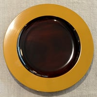 漆器 木の器 カラー プレート 21cm イエロー