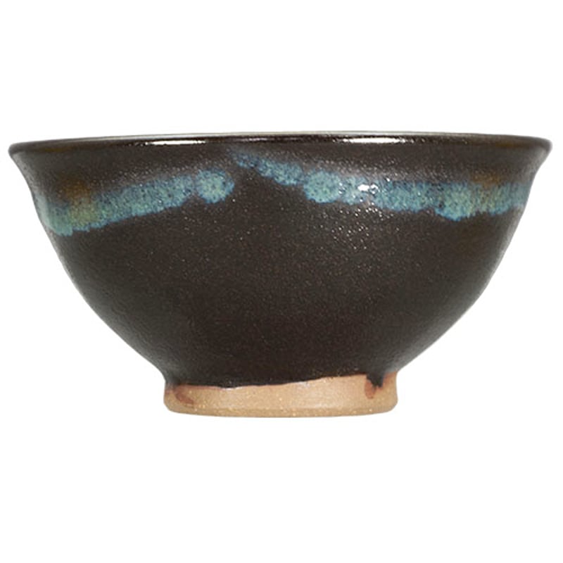 和食器 龍門司焼 茶碗 中 12cm 黒釉青流 | うつわの店 クラフト 和食器 龍門司焼 茶碗 中 12cm 黒釉青流 | うつわの店 クラフト