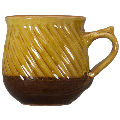 和食器 布志名焼 湯町窯 マグカップ 200cc 斜めしのぎ 黄釉 | うつわの