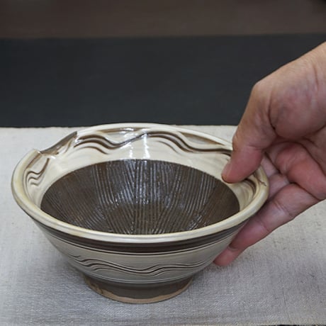 和食器 小鹿田焼 黒木昌伸窯 中 すり鉢 15cm 櫛目 白