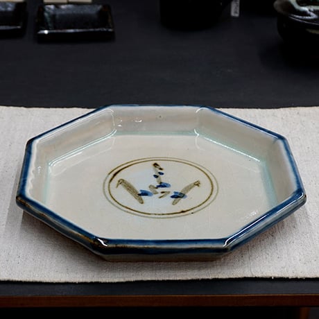 和食器 布志名焼 袖師窯 八角 大皿 23cm つゆ草