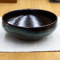 薩摩焼 和食器 龍門司焼 大鉢 17cm 黒釉青流