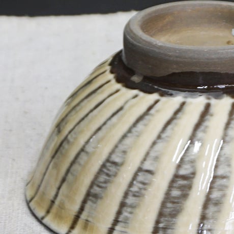 和食器 小鹿田焼 黒木昌伸窯 茶碗 大 13.5cm 刷毛目 白