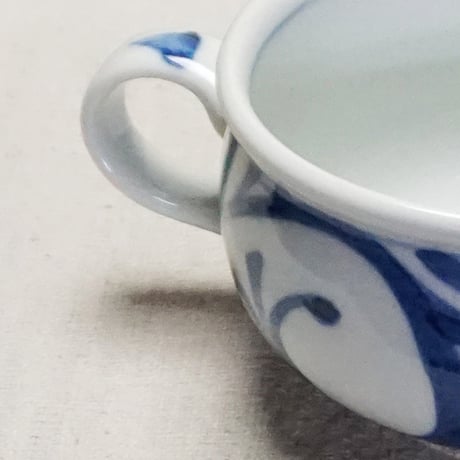 和食器 砥部焼 梅山窯 スープカップ 180CC 唐草