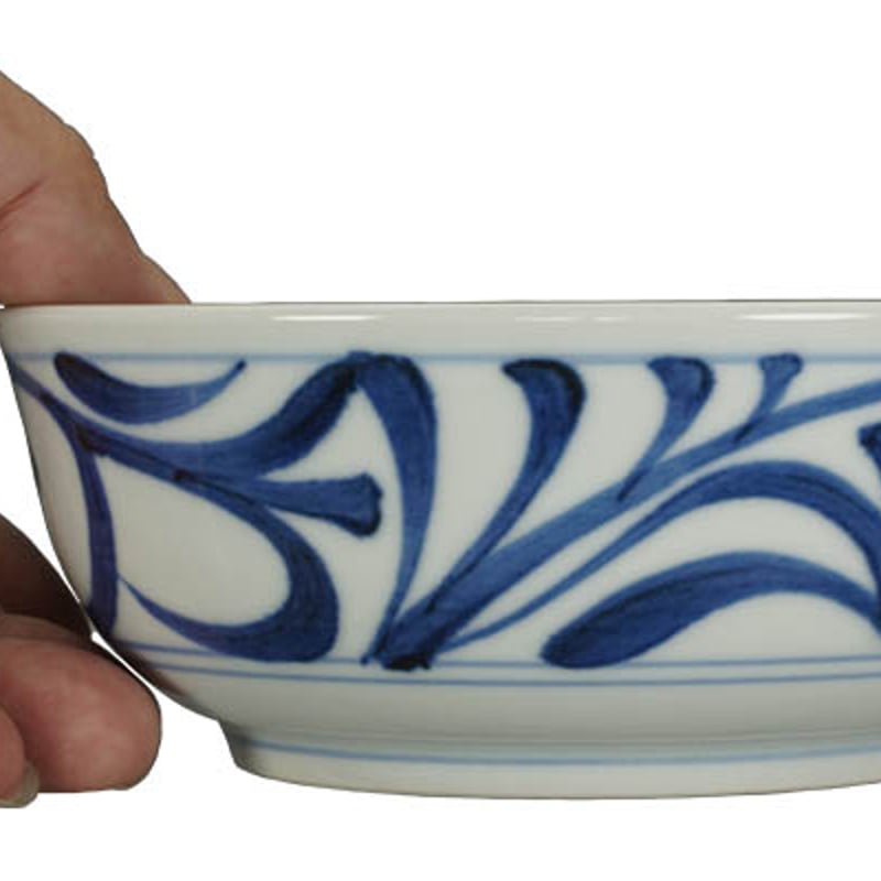 和食器 砥部焼 梅山窯 中鉢 15.5cm 呉須 外唐草 | うつわの店 クラフト