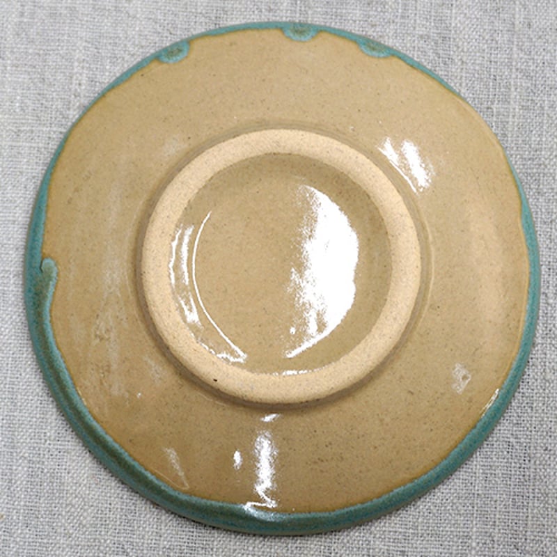 和食器 益子焼 中皿 15cm 青釉 丸笹紋 | うつわの店 クラフトなかつか