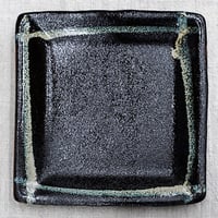 和食器 龍門司焼 角 中皿 15cm 黒釉白流