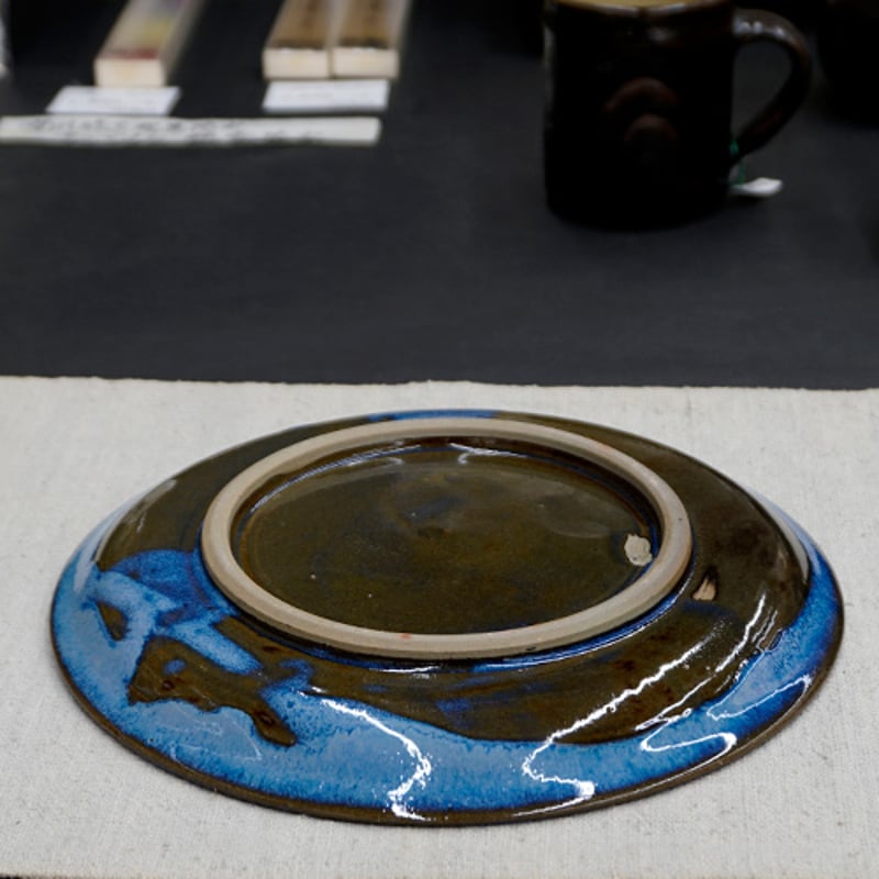 和食器 布志名焼 雲善窯 大皿 21cm うぐいす茶 | うつわの店 クラフト