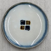 和食器 布志名焼 袖師窯 中皿 17cm 市松 二色