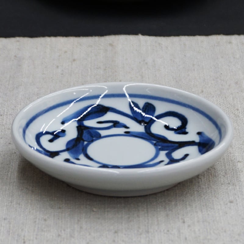 和食器 砥部焼 貞山窯 豆皿 10cm 玉渕 唐草 | うつわの店 クラフトなかつか
