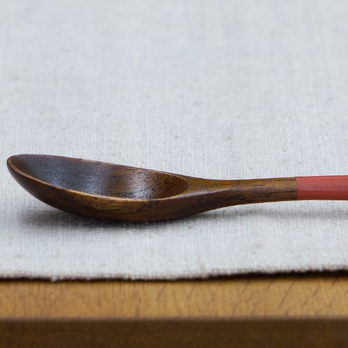 漆器 デザート用 木のスプーン 15cm レッド | うつわの店 クラフトなかつか
