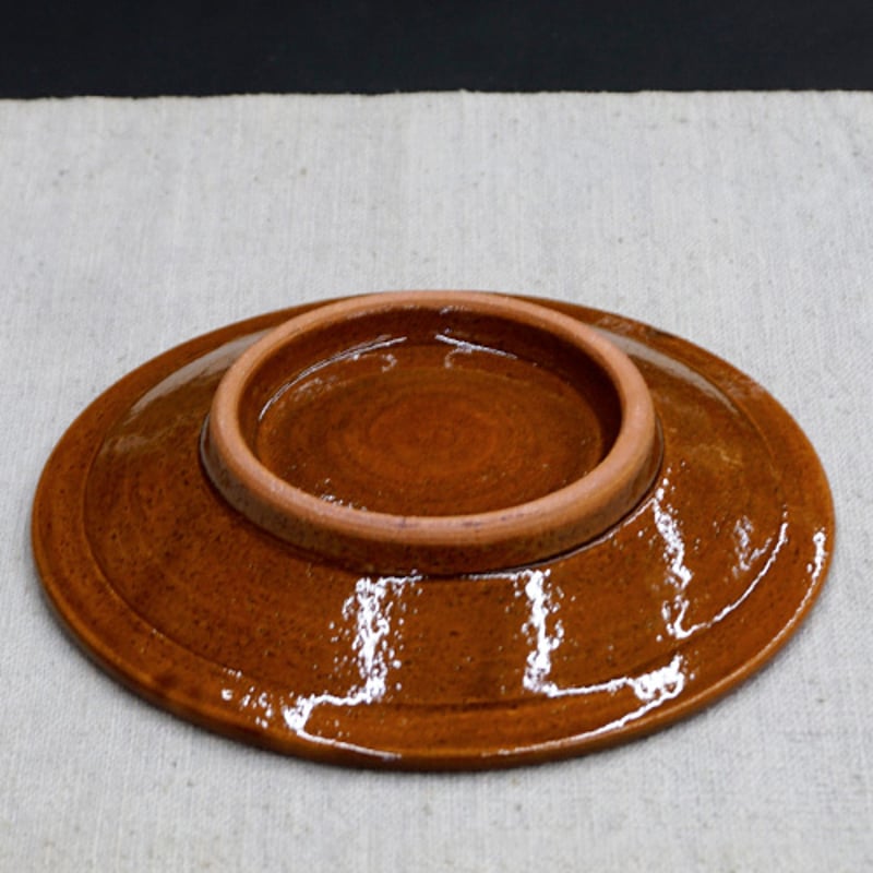 和食器 布志名焼 湯町窯 中皿 15cm めだか紋 黄釉 | うつわの店