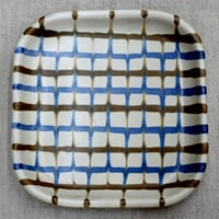 和食器 布志名焼 袖師窯 中角皿 13cm スリップ 白