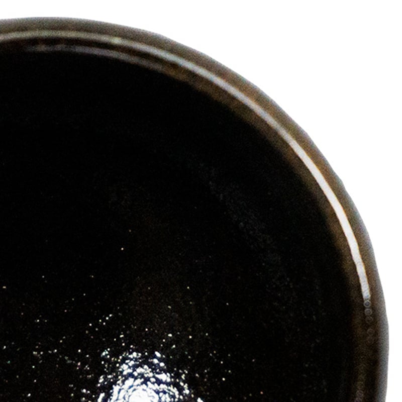 酒器 龍門司焼 ぐい呑 85cc 黒釉青流 | うつわの店 クラフトなかつか