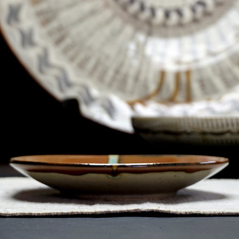 益子焼　柿釉深皿　作家物 益子焼 柿釉深皿 作家物 皿 作家物 益子焼 益子焼柿