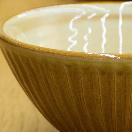 和食器 布志名焼 湯町窯 茶碗 小 10.5cm しのぎ 黄釉