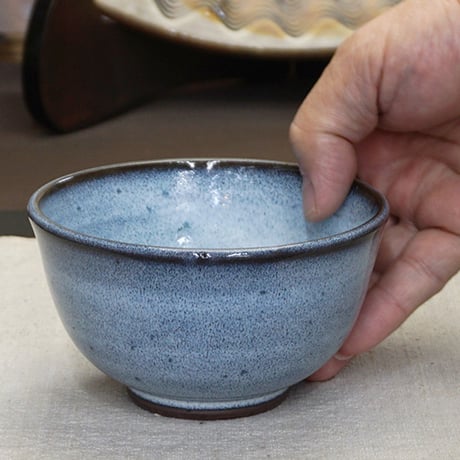 和食器 布志名焼 雲善窯 茶碗 大 12cm 海鼠釉 白