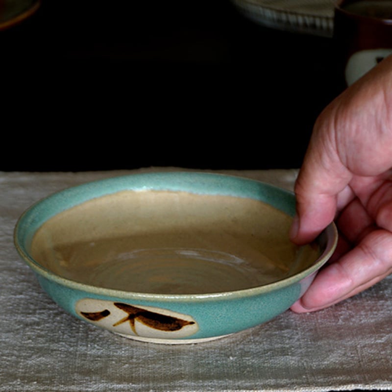 和食器 和食器 益子焼 中鉢 15cm 青釉 丸笹紋 | うつわの店 クラフト