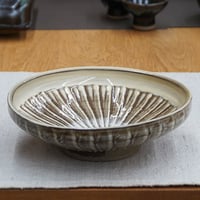 和食器 小鹿田焼 黒木昌伸窯 浅 中鉢 15cm 刷毛目 白