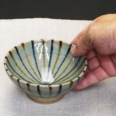 布志名焼 袖師窯 茶碗 小 12cm 十草 二色