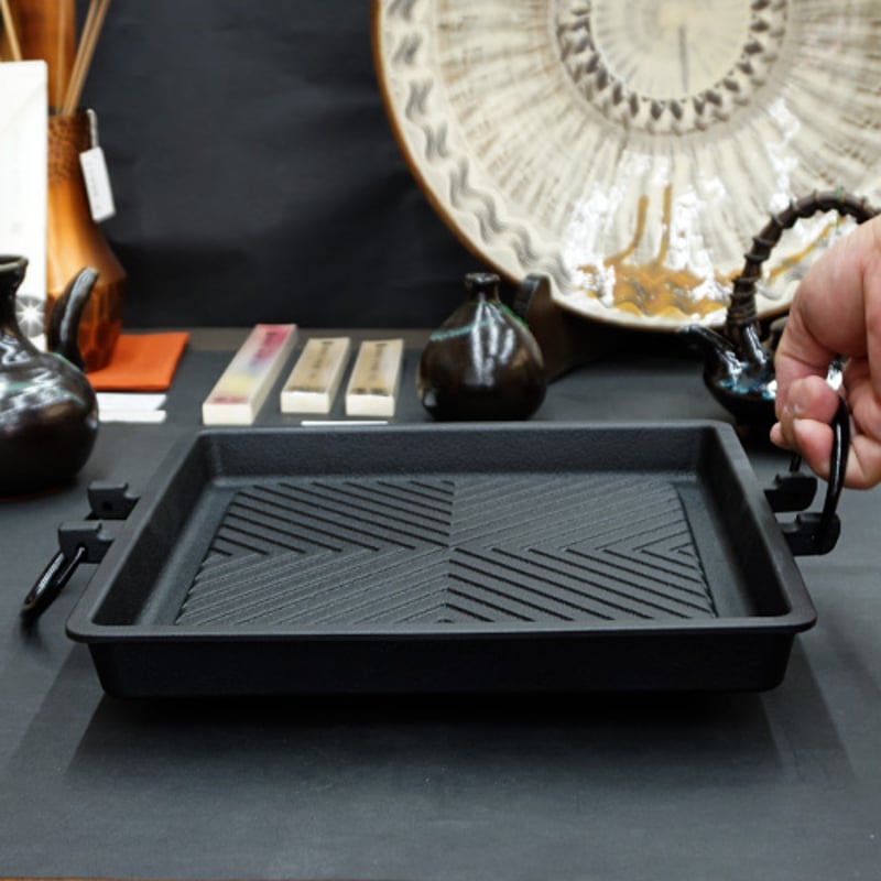 南部鉄器 及精鋳造所 角 焼肉 プレート 29cm ih 対応 | うつわの店