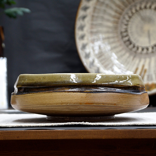 和食器 伊賀焼 殿白窯 浅角 大鉢 21cm 焼締 灰釉 | うつわの店