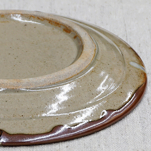 和食器 益子焼 大皿 18cm 柿釉 十字紋 | うつわの店 クラフト