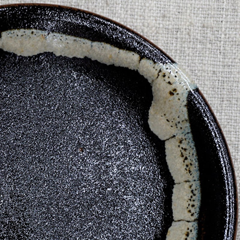 薩摩焼 和食器 龍門司焼 小皿 12cm 黒釉白流 | うつわの店 クラフト
