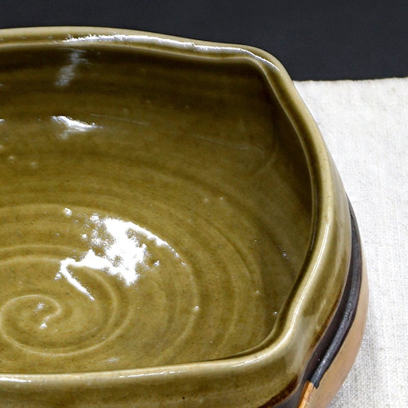 和食器 伊賀焼 殿白窯 浅角 大鉢 21cm 焼締 灰釉 | うつわの店