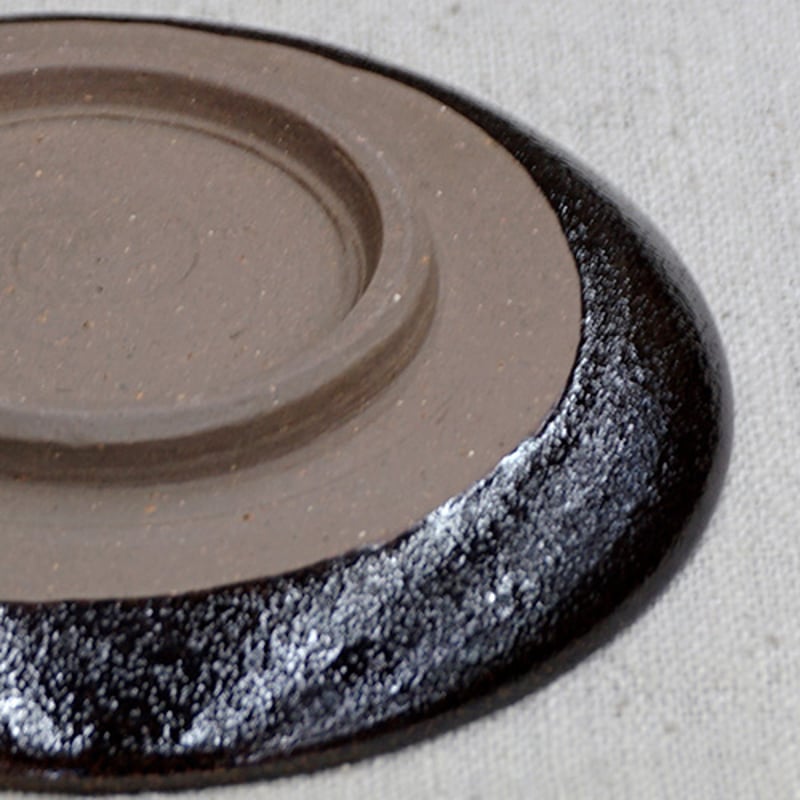 和食器 龍門司焼 小皿 12cm 黒釉青流 | うつわの店 クラフトなかつか