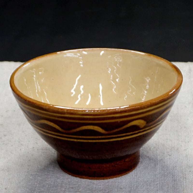 和食器 布志名焼 湯町窯 茶碗 小 10.5cm 浪紋黄釉 淡茶 | うつわの店