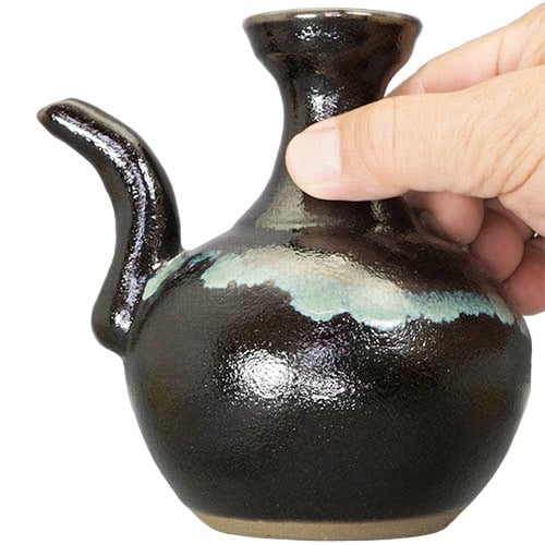 薩摩焼 酒器 龍門司焼 からから 徳利 350cc 黒釉青流 | うつわの店