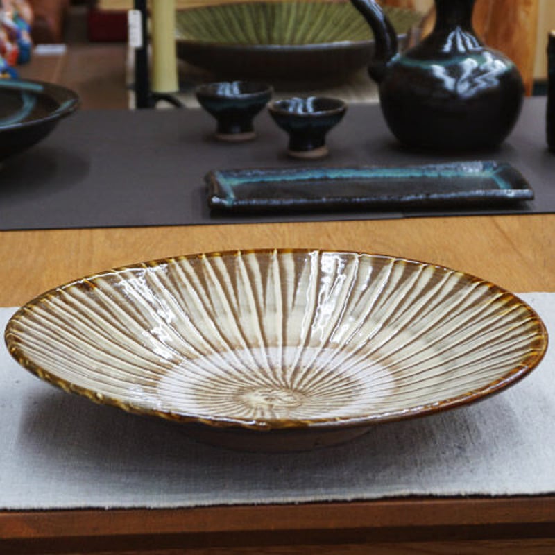 小鹿田焼 大皿 24cm 小鹿田焼 4寸皿5枚・8寸皿