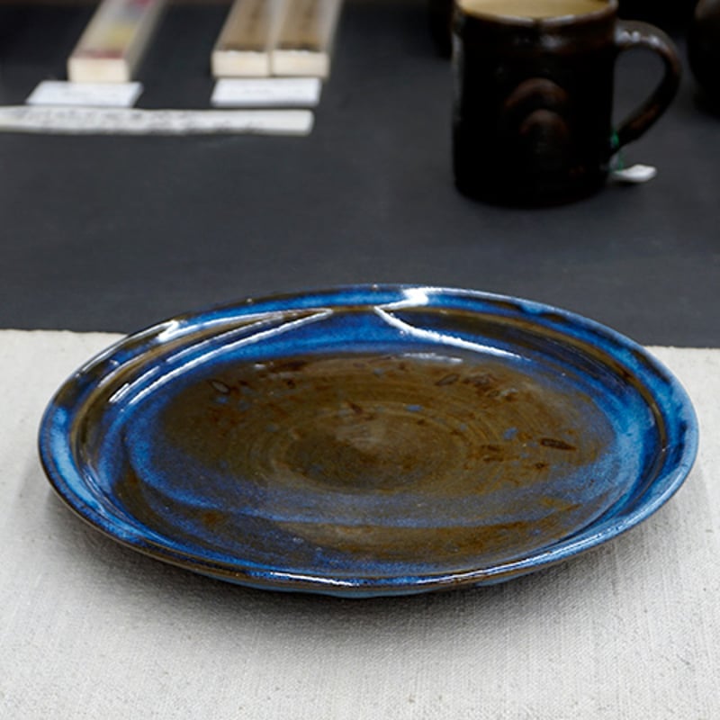 和食器 布志名焼 雲善窯 大皿 21cm うぐいす茶 | うつわの店 クラフト