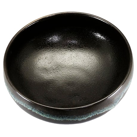 和食器 龍門司焼 中鉢 15cm 黒釉青流