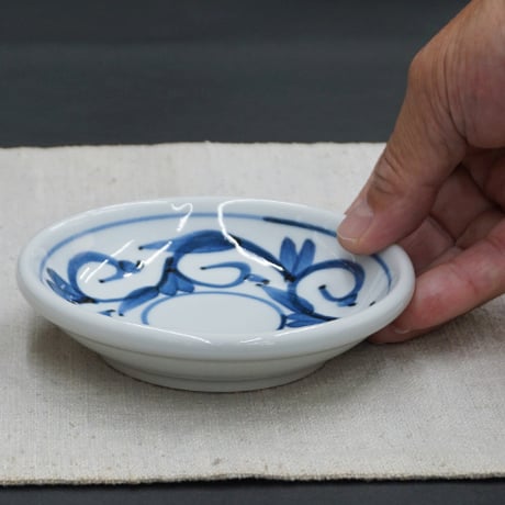 和食器 砥部焼 貞山窯 小皿 12cm 玉渕 唐草