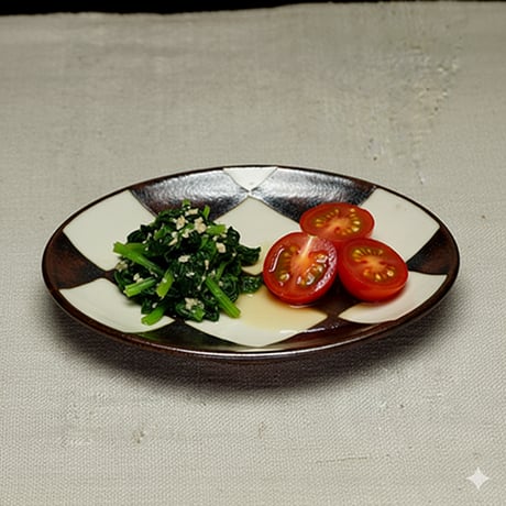 和食器 布志名焼 袖師窯 小皿 10.5cm 市松 さび