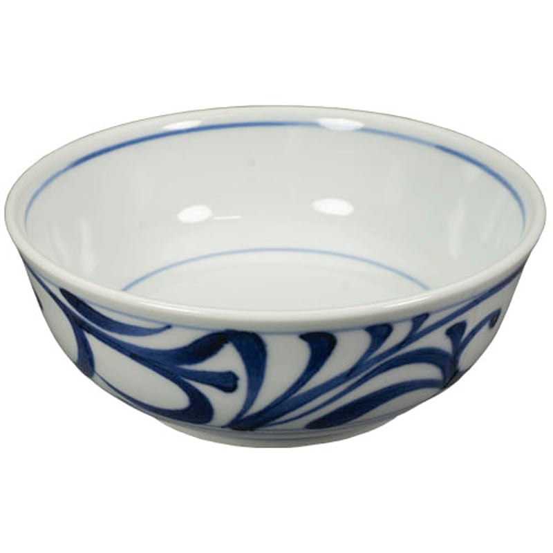 和食器 砥部焼 梅山窯 中鉢 15.5cm 呉須 外唐草 | うつわの店 クラフト