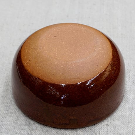 和食器 布志名焼 湯町窯 小鉢 10cm 花紋濃茶 黄釉