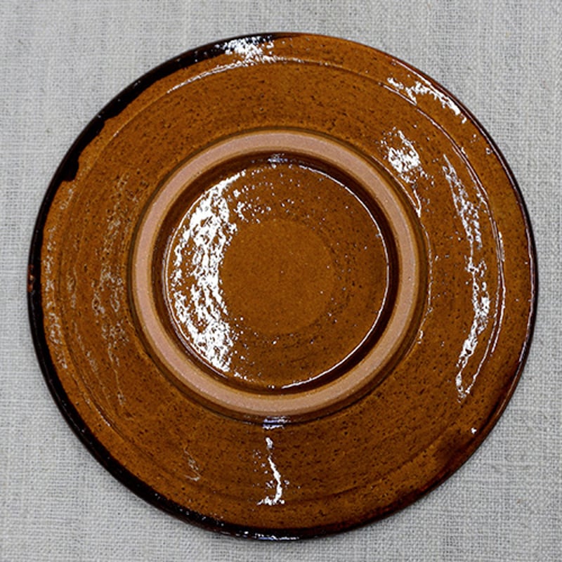 和食器 布志名焼 湯町窯 中皿 15cm 浪紋黄釉 濃茶 | うつわの店