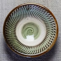 和食器 小鹿田焼 黒木昌伸窯 豆皿 9cm 飛び鉋 緑