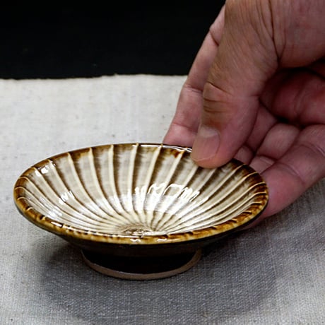 和食器 小鹿田焼 黒木昌伸窯 豆皿 9cm 刷毛目 白