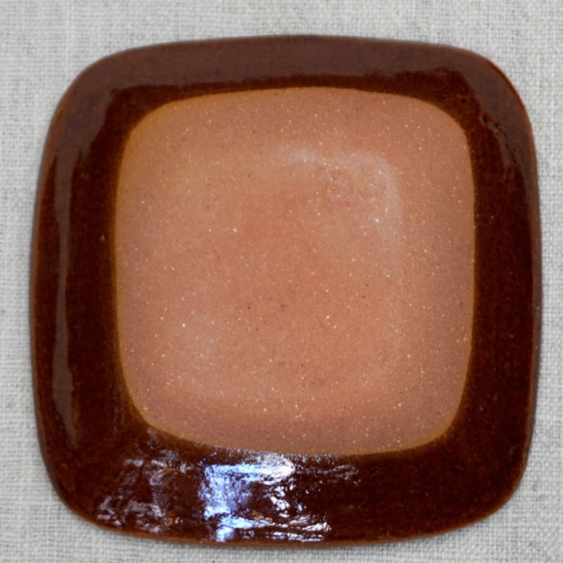 和食器 布志名焼 湯町窯 角 小皿 12cm 渦紋濃茶 黄釉 | うつわの店