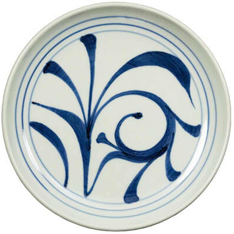 砥部焼　呉須わらび手（タコ唐草)八寸皿 砥部焼 呉須わらび手（タコ唐草)八寸皿