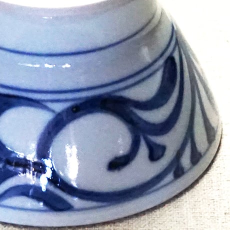 和食器 砥部焼 梅山窯 茶碗 大 12cm 唐草