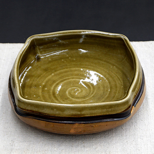 和食器 伊賀焼 殿白窯 浅角 大鉢 21cm 焼締 灰釉 | うつわの店
