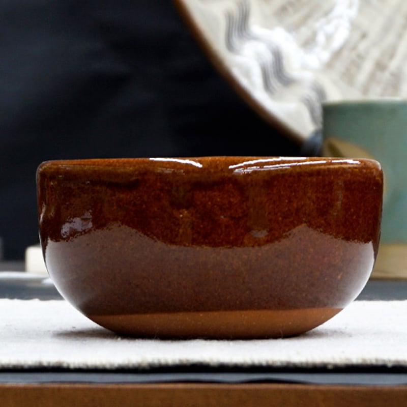 和食器 布志名焼 湯町窯 小鉢 10cm 花紋濃茶 黄釉 | うつわの店