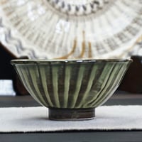 和食器 小鹿田焼 黒木昌伸窯 茶碗 大 13.5cm 刷毛目 緑